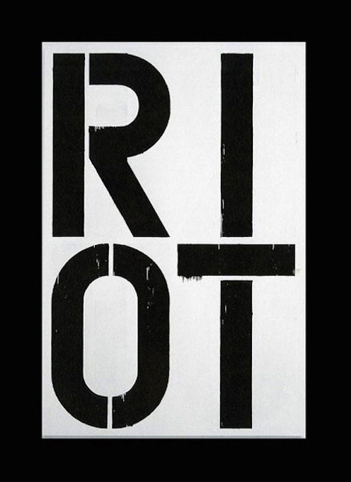 Tác phẩm Riot (1990) của Christopher Wool, trị giá 29,9 triệu USD. 