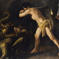 Bia đá khắc họa trận huyết chiến giữa con trai Hercules và quái xà