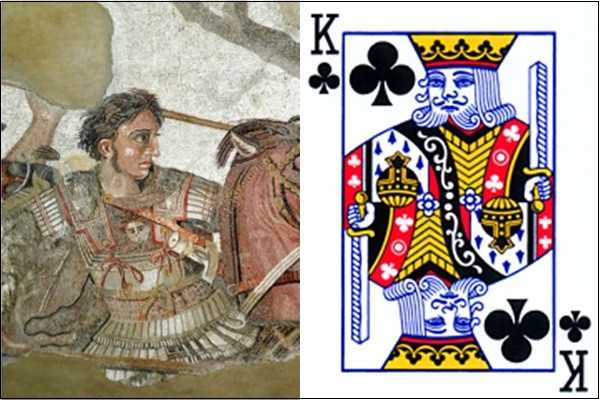 Hình ảnh trong quân bài K tép chính là Alexander Đại đế.