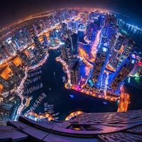 Dubai như thành phố trong phim viễn tưởng về đêm