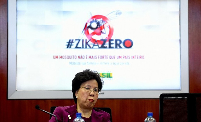 Tổng giám đốc WHO Margaret Chan phát biểu tại một cuộc họp ở Brasilia, Brazil.