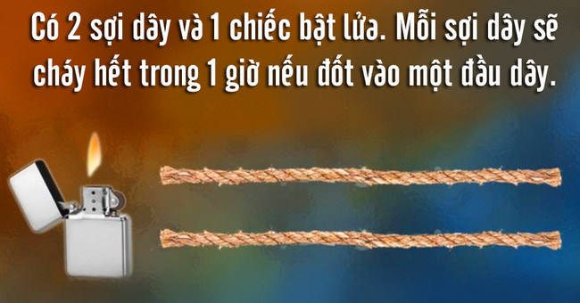 Bạn có giải được câu đố kinh điển: Đốt dây tính thời gian?