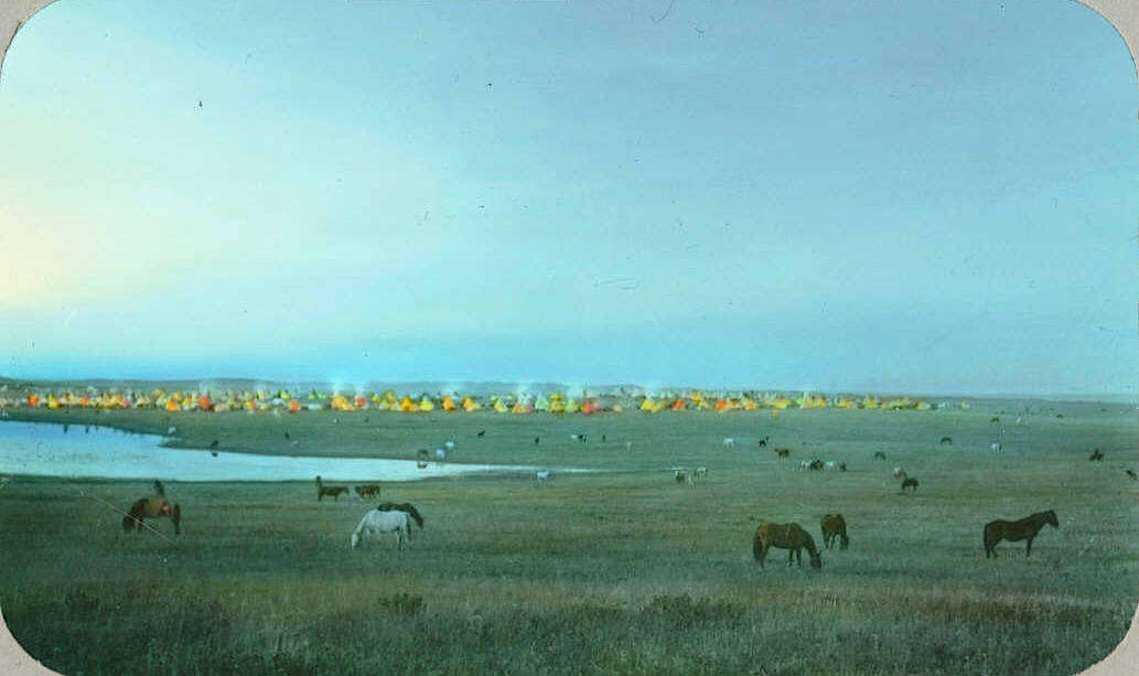 Khu trang trại chăn thả ngựa của bộ tộc Blackfeet ở Montana.