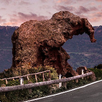 Voi đá khổng lồ trấn giữ đường quốc lộ ở Italy