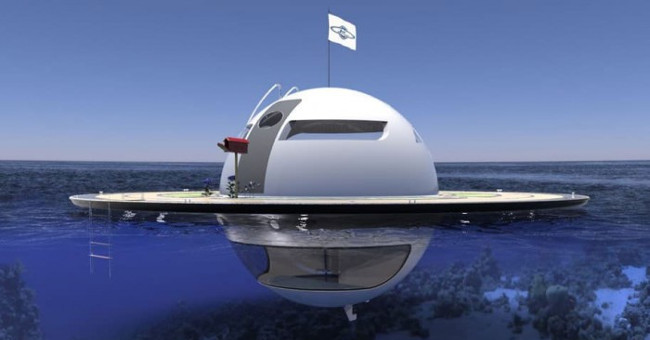 Ngôi nhà UFO trôi nổi trên đại dương
