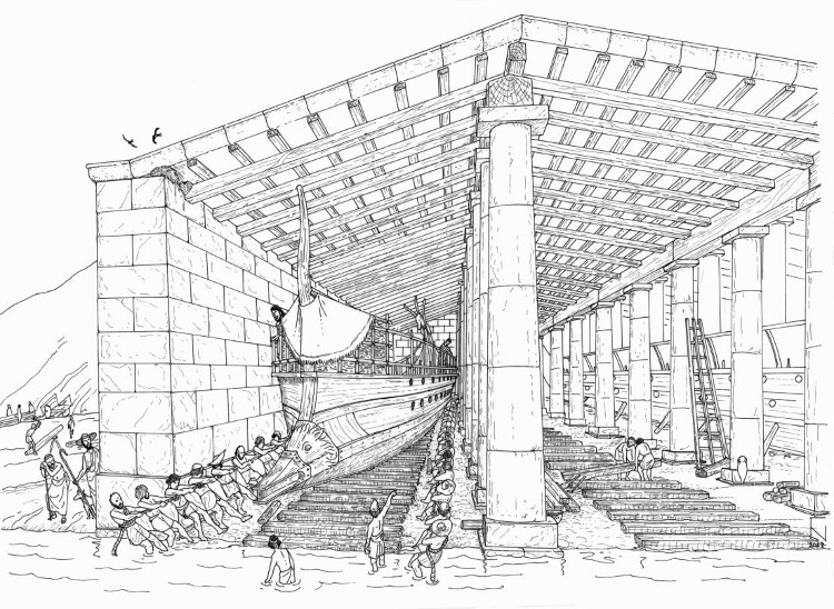 Căn cứ đồ sộ của hải quân Hy Lạp cổ đại