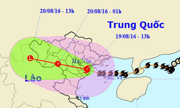 Vào thủ đô Hà Nội, bão suy yếu thành áp thấp nhiệt đới
