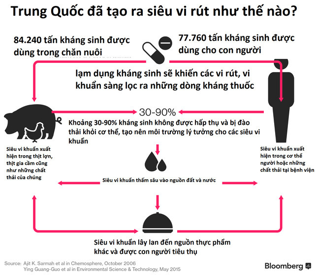 Thịt lợn Trung Quốc là nguyên nhân khiến nhiều người chết vì nhờn thuốc kháng sinh