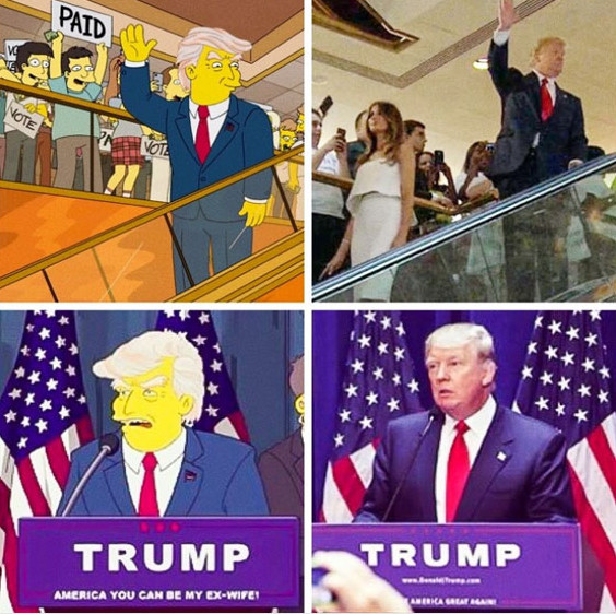 Một dự đoán chiến thắng trong cuộc bầu cử thổng thống của Donald Trump trong The Simpsons