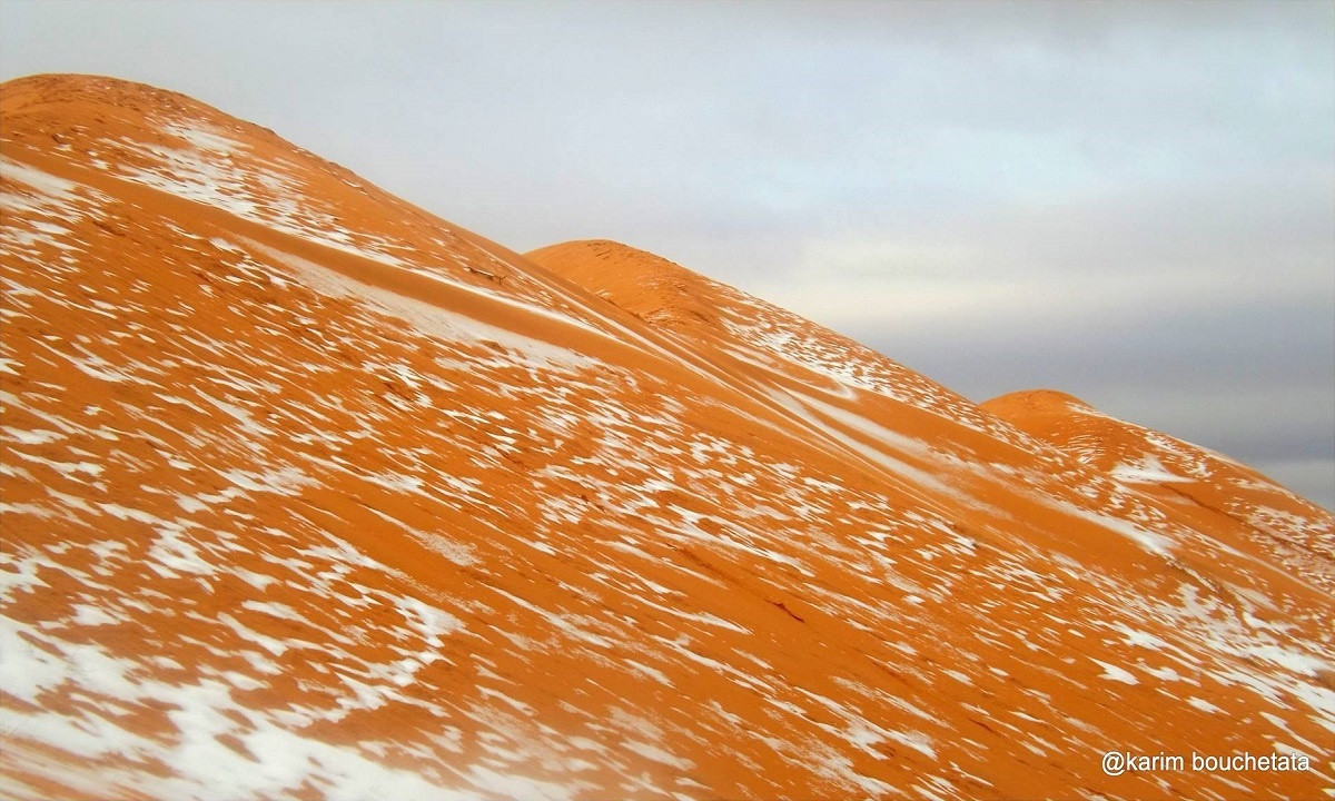 Tuyết rơi lần đầu tiên sau 37 năm trên sa mạc Sahara