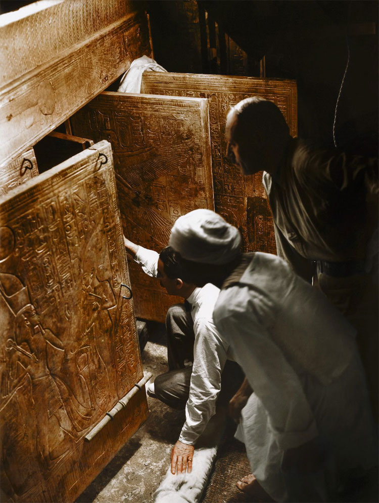Ảnh màu cực hiếm ghi lại quá trình khám phá lăng mộ Tutankhamun
