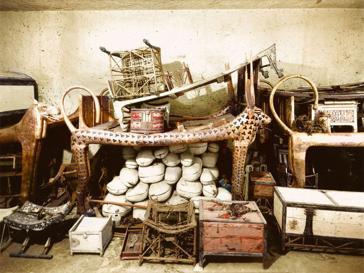 Ảnh màu cực hiếm ghi lại quá trình khám phá lăng mộ Tutankhamun