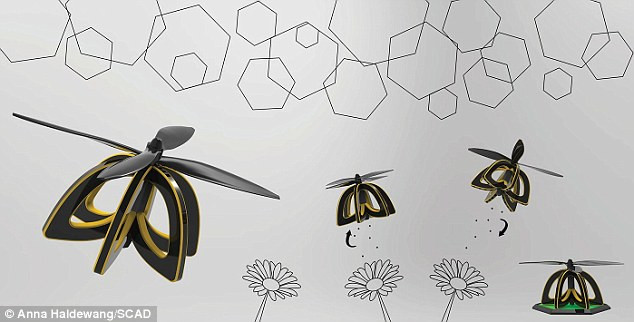 Kinh ngạc với con ong robot có thể thụ phấn cho hoa