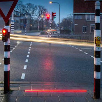 Đèn giao thông trên vỉa hè ở Hà Lan