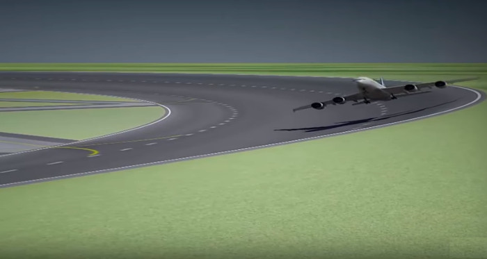 Đường băng sân bay hình tròn.