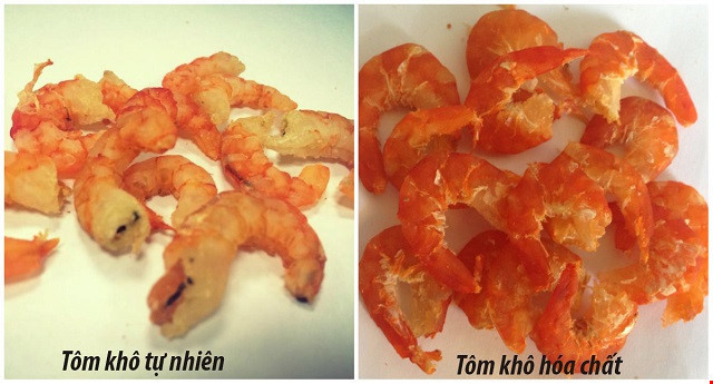 Cách phân biệt tôm khô tự nhiên và tôm tẩm hóa chất