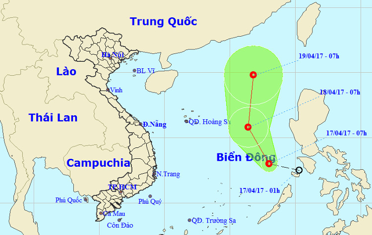 Áp thấp nhiệt đới đổ bộ vào biển Đông