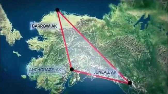 Ranh giới của vùng "tam giác quỷ" Alaska