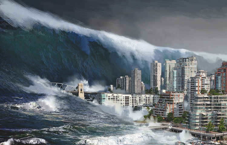 Sự hình thành sóng thần.
