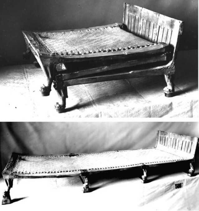 Giường gấp tinh vi của pharaoh Tutankhamun