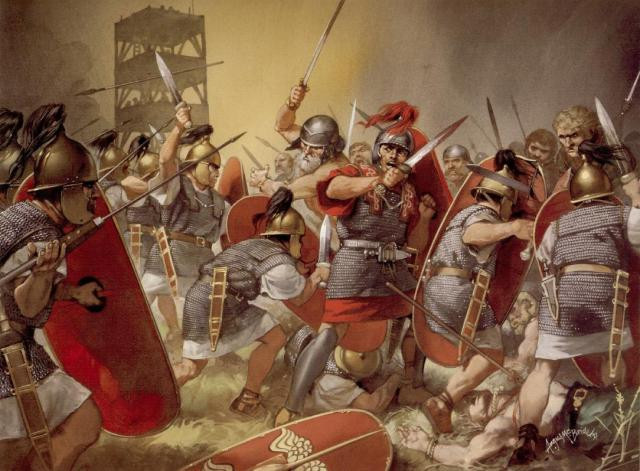 Nhờ tài chỉ huy, Caesar đã thắng trận dù bị áp đảo về quân số. 
