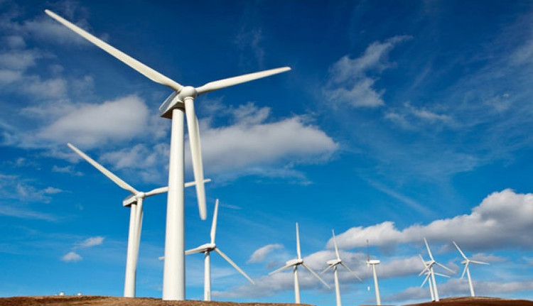 Các tuabin gió được đặt trên trụ cao để thu hầu hết năng lượng gió.