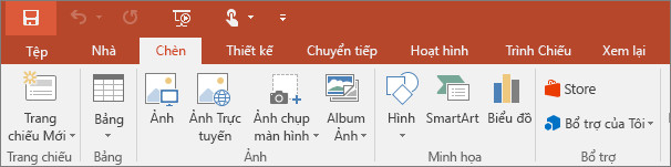 Các thanh công cụ của PowerPoint