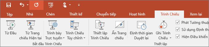 Các thanh công cụ của PowerPoint