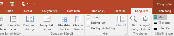 Các thanh công cụ của PowerPoint