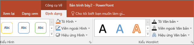 Các thanh công cụ của PowerPoint