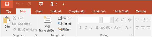 Các thanh công cụ của PowerPoint