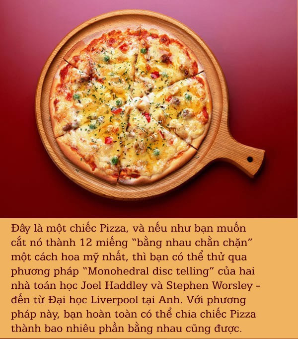 Làm thế nào cắt bánh pizza thành 5,7 hay 11 phần đều nhau?