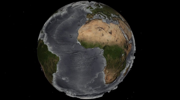 Hình ảnh đáy đại dương khi bị hút cạn.