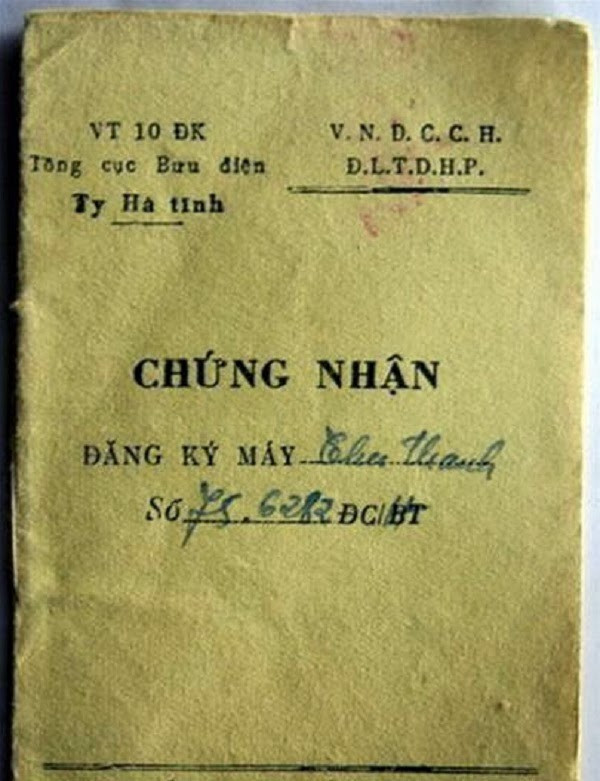 Chứng nhận đăng ký máy thu thanh.