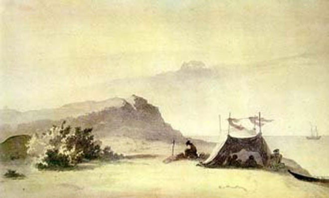 Lều thám hiểm trên đảo Barsa-Kelmes, 1848