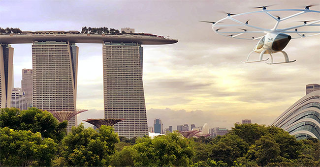 Thử nghiệm taxi bay cất hạ cánh thẳng đứng tại Singapore