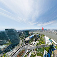 Bức ảnh chụp toàn cảnh thành phố Thượng Hải, zoom được tận mặt người đi đường