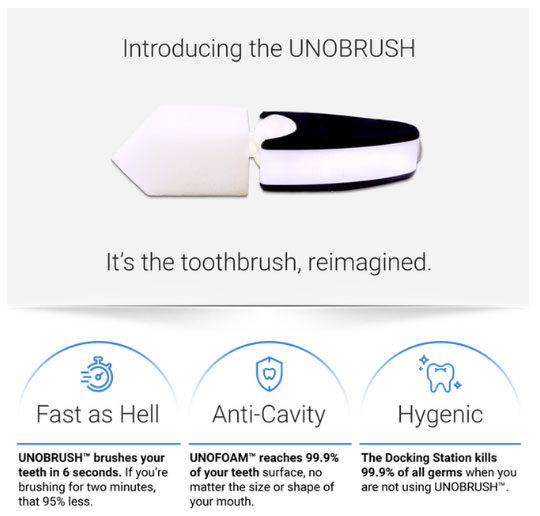 UNOBRUSH: Bàn chải que kem, ngậm 6 giây là răng miệng sạch bong không cần chải