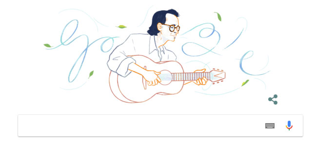 Google tiếng Việt đổi Doodle kỷ niệm sinh nhật Trịnh Công Sơn