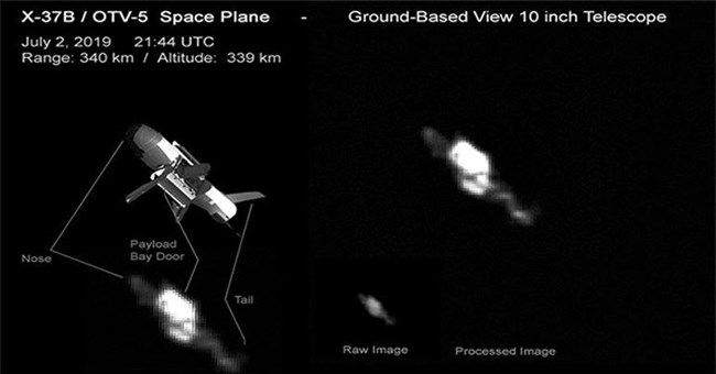 Máy bay tối mật của Mỹ bị chụp ảnh khi hoạt động trên vũ trụ
