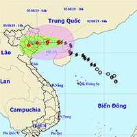Bão số 3 cách Quảng Ninh - Hải Phòng khoảng 180km