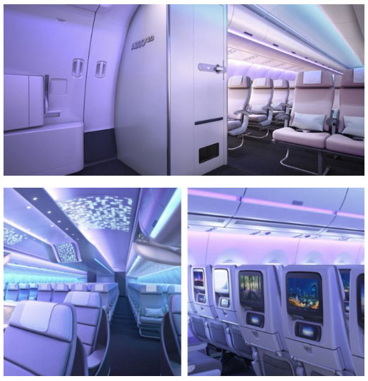 Cận cảnh dàn nội thất siêu hiện đại sắp được trang bị cho các máy bay của Airbus trong tương lai