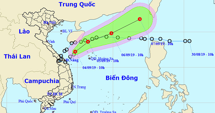 Áp thấp nhiệt đới Kajiki suy yếu trên biển Đông