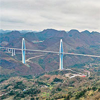 Trung Quốc thông xe cầu dây văng có tháp bê tông cao nhất thế giới