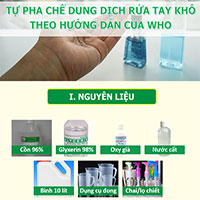 Cách tự làm nước rửa tay khô chống virus corona theo hướng dẫn của WHO