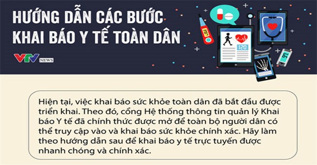 Hướng dẫn các bước khai báo y tế toàn dân