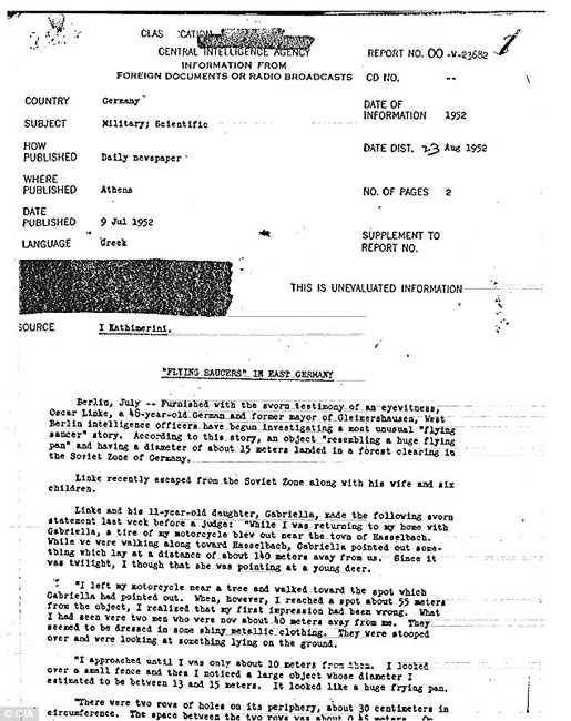 CIA công bố hàng nghìn tài liệu về UFO