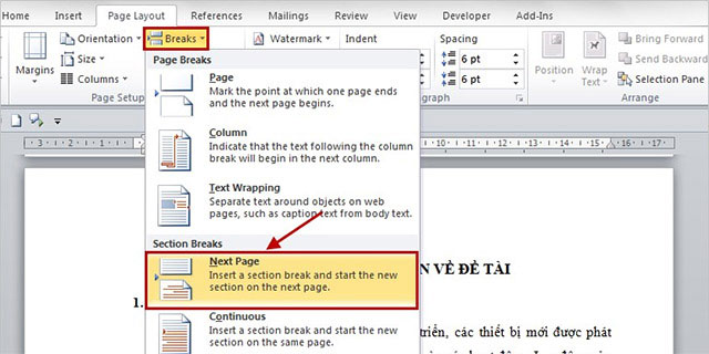 Hướng dẫn đánh số trang trong Word 2010/2013/2016/2019
