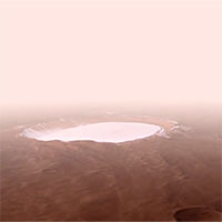 Bay qua hố băng rộng 82km trên sao Hỏa