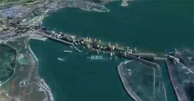 Video mô phỏng vỡ đập Tam Hiệp, bức tường nước cao 100m càn quét đến tận Vũ Hán